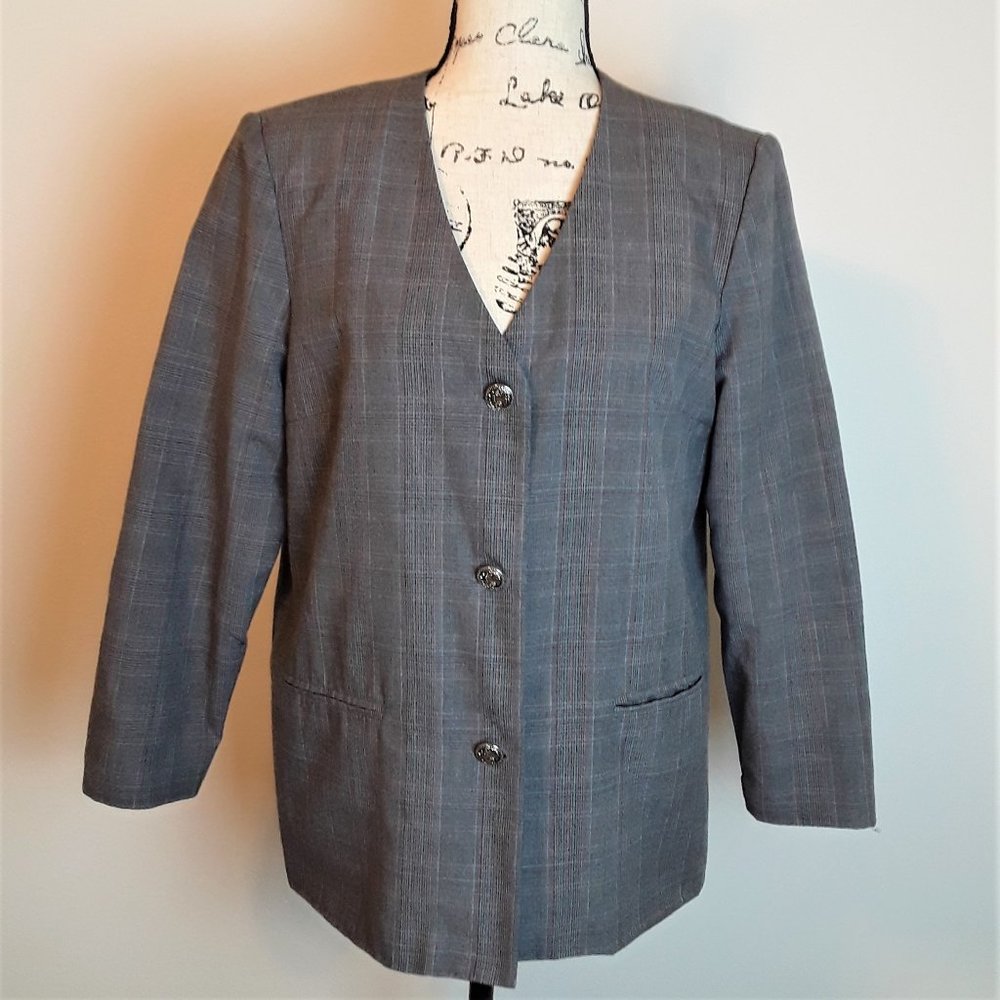 Haberdashery-Leslie Fay Grey Plaid Size 12P